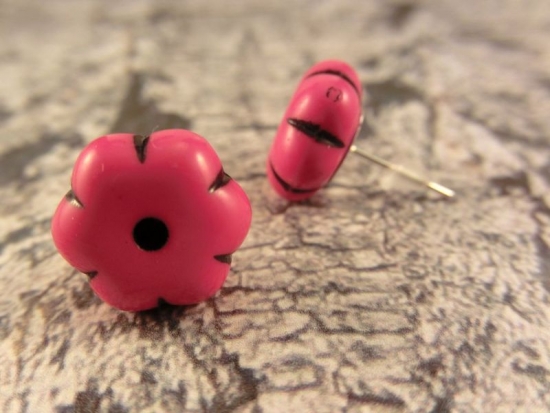 Preview: Blumen Ohrstecker Blüte Flower Perle Aster Gerbera